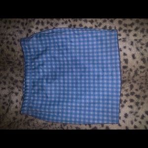 Small blue plaid skirt